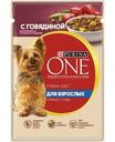 Корм Purina ONE Мини для взрослых собак с говядиной 85г