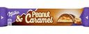 Шоколад молочный Milka с арахисом в карамельной начинке и арахисовой начинкой с воздушным рисом и кусочками арахиса, 37 г