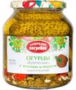 Огурцы Валдайский Погребок Купеческие с зеленью и перцем маринованные, 650г
