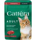 Корм влажный Cattera с говядиной в соусе для взрослых кошек 75г