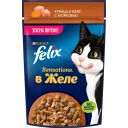 Felix Sensations. Корм консервированный полнорационный для взрослых кошек, с курицей в желе с морковью, 75 г