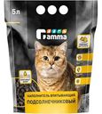 Наполнитель для кошачьих туалетов впитывающий подсолнечниковый Gamma, 5 л
