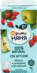 Сок ФРУТОНЯНЯ Яблоко, шиповник осветленный, с 5 месяцев