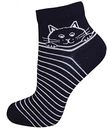 Носки женские Кот, цвет темно-синий, 25р-р