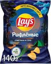 Чипсы картофельные Lay's Рифленые Сметана и лук 140г