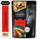 Влажный корм для взрослых кошек паштет в желе с говядиной Sheba 75г