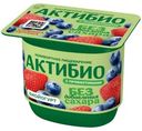 Биойогурт АктиБио Клубника-Черника без добавления сахара 3% БЗМЖ 130г