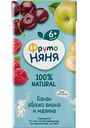 Нектар детский ФрутоНяня Банан, яблоко, вишня и малина, с 6 месяцев, 0,2л