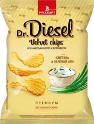 Чипсы картофельные DR.DIESEL со вкусом сметана и зеленый лук