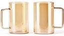 Кружка стеклянная Barouge цвет: золотисто-бежевый 300 мл, 2шт.