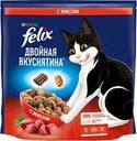 Корм сухой для взрослых кошек FELIX Двойная вкуснятина с мясом, 1,3кг