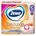 Туалетная бумага ЗЕВА ДЕЛЮКС, с ароматом персика, 3-слойная, 4 рулона