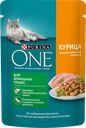 Корм влажный для взрослых кошек PURINA ONE Housecat с курицей и морковью в соусе, 75г