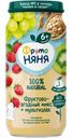 Пюре Фрутоняня Фруктово-ягодный микс яблоко- земляника-виноград-киви со злаками с 8 месяцев, 250г