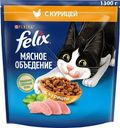 Корм Felix Мясное Объедение сухой для взрослых кошек с курицей 1.3кг