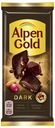 Плитка Alpen Gold Dark темный шоколад с изюмом и миндалем 80 г
