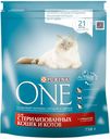 Корм Purina ONE для стерилизованных кошек, говядина, пшеница, 750 г